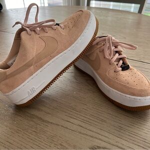 Nike Air Force I Sage Low Particle Beige Suede Women’s size 9